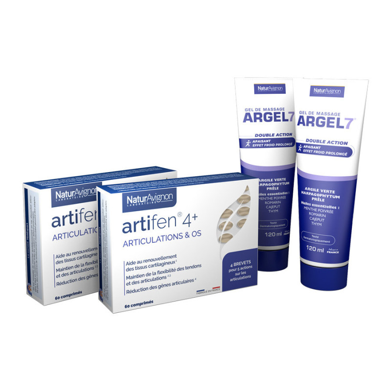 Duo Artifen comprimés - Argel 7 en tube: pour des articulations saines