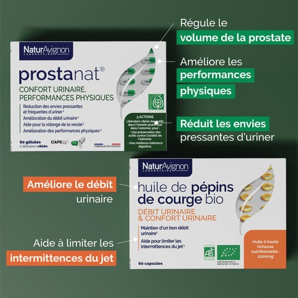 Duo ProstaNat et Huile de pépins de courge | Laboratoire NaturAvignon