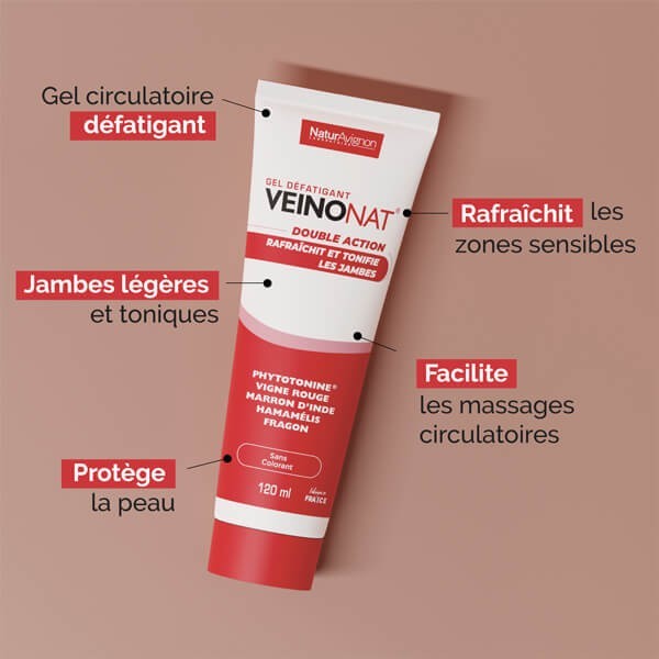 VeinoNAT Tube : Gel Rafraichissant pour Jambes Lourdes