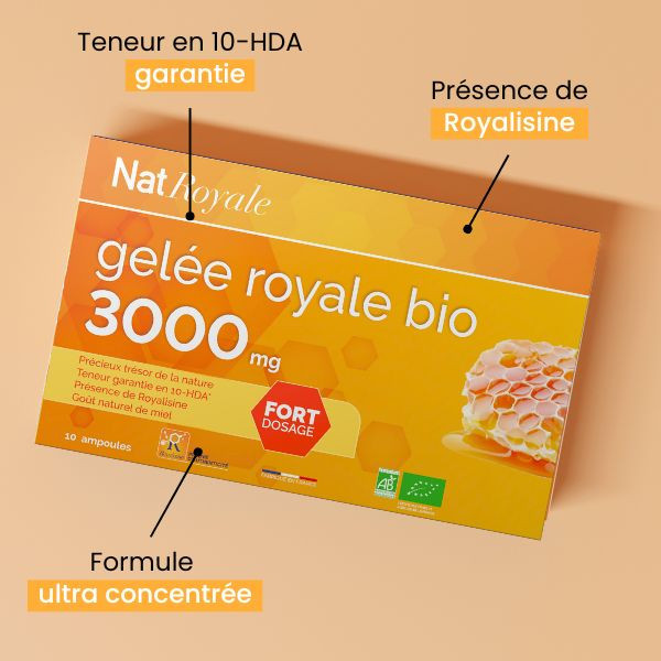 Gelée royale bio 3000 mg ampoules